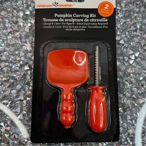 Orange Pumpkin Carving Kit - 2 Piece Set